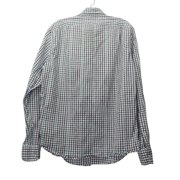 J. Crew Mens Long Sleeve Shirt Flex Washed  Green/White Plaid Size M - Picture 2 of 13